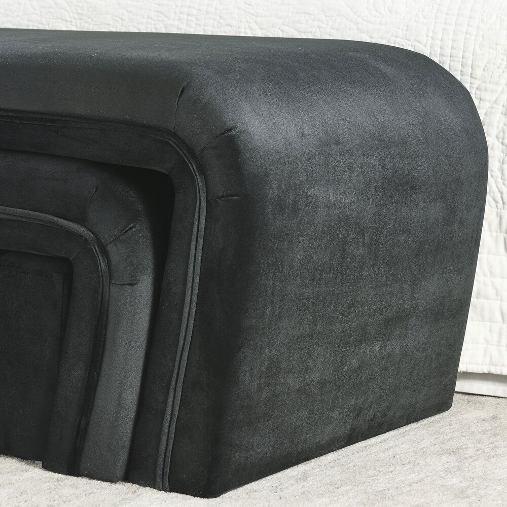 Modern Contemporary Upholstered Nesting Bench  including Four nesting benches  Velvet