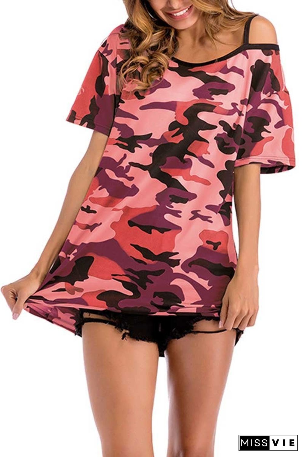 Camouflage Strapless T-shirt