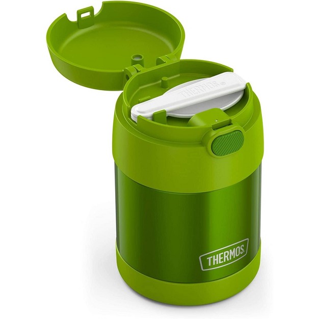 Thermos Funtainer 10 Ounce Stainless Steel Vacuum Insulated Kids Food Jar With Folding Spoon Lime