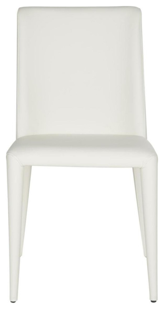 Evelyn 18  x27 x27Leather Side Chair  Set of 2  White   Midcentury   Dining Chairs   by Rustic Home Furniture Deco  Houzz