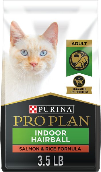 Purina Pro Plan Adult Indoor Hairball Management Salmon and Rice Formula Dry Cat Food