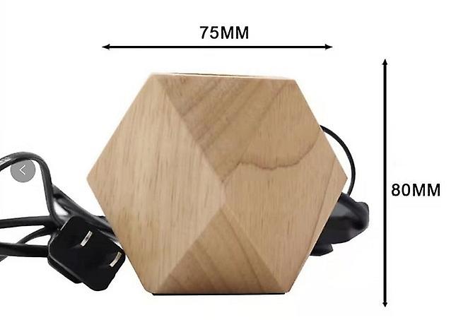 2pcs Small Table Lamp Bedside Lamp With Diamond Wooden Base Beside The Lamp，e27 60w (without Bulb)