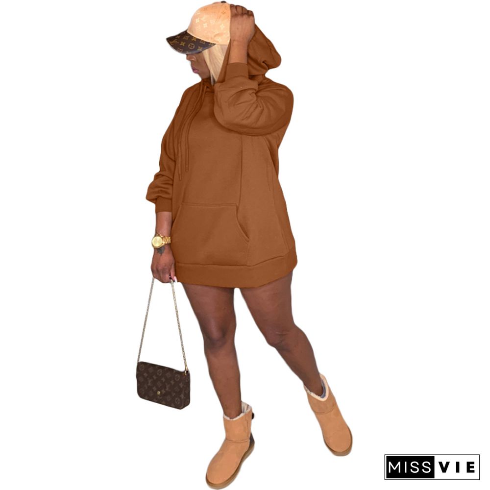 Hooded Warm Sweatshirt Long Sleeve Sports Dress