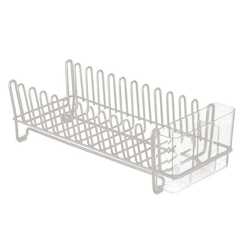 mDesign Compact Countertop， Sink Dish Drying Rack Caddy