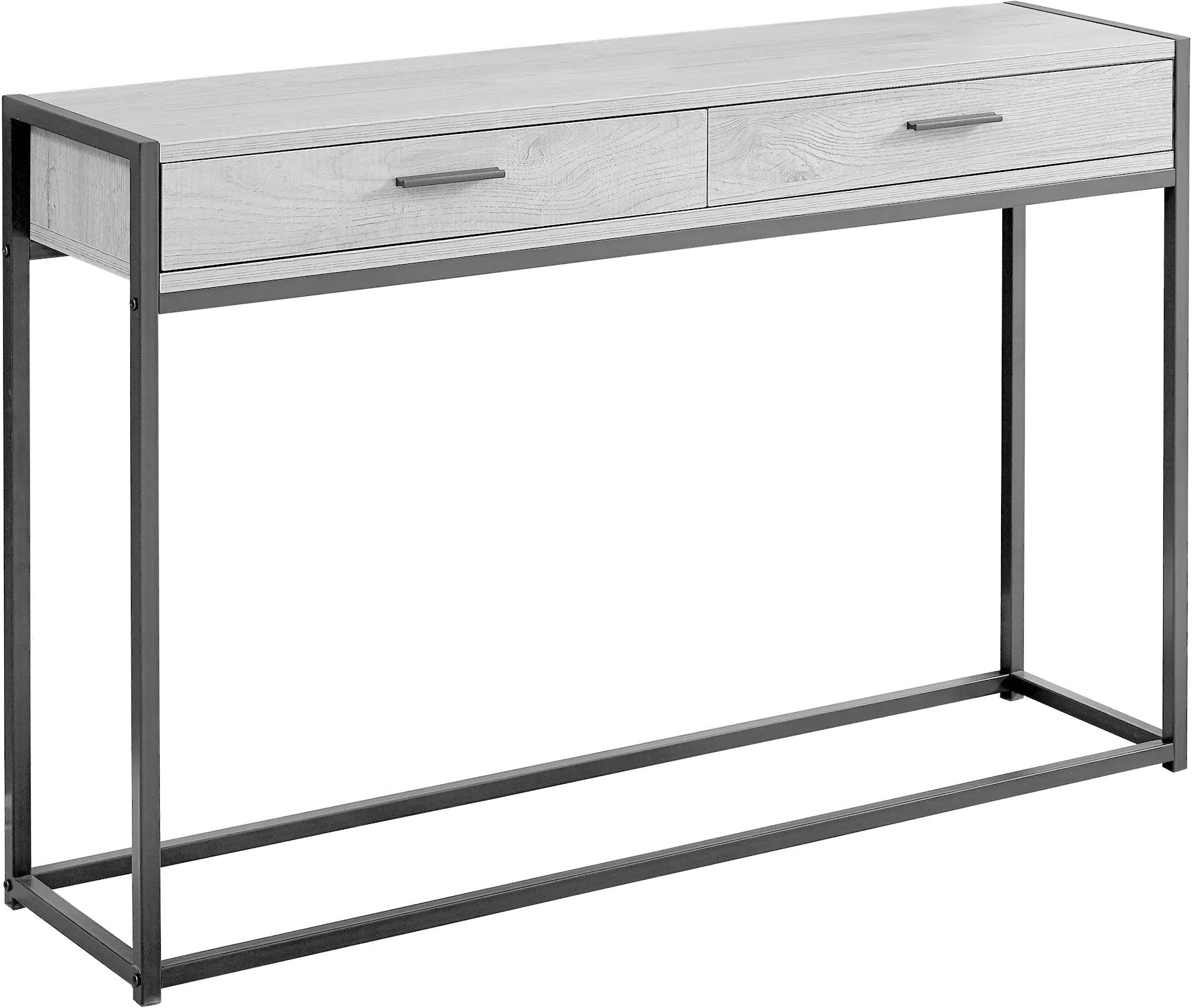 Gray and Black Metal 48 Inch Console Table