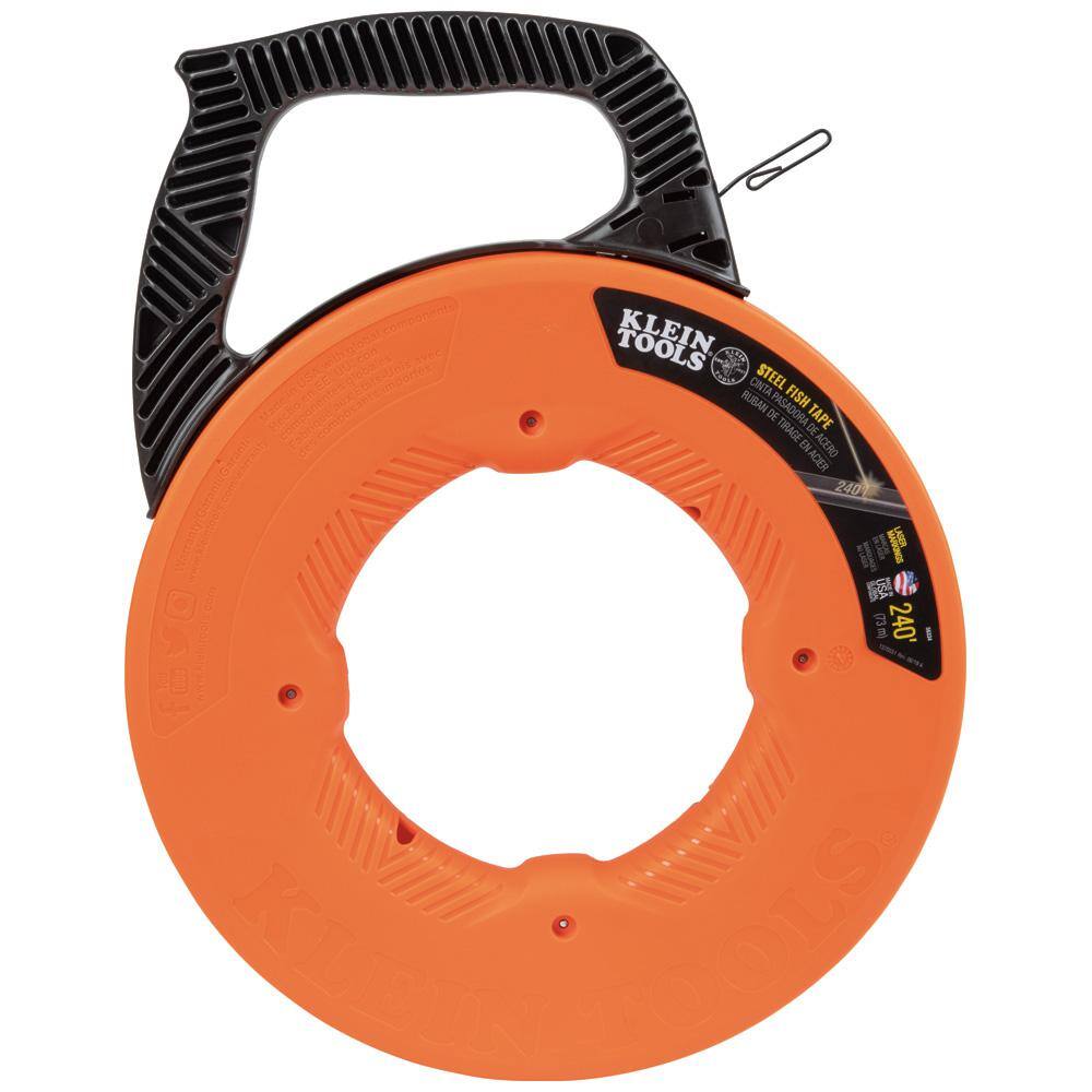 Klein Tools 240 ft. Steel Fish Tape and 13 in. Flexible Fish Tape Leader M2O41534KIT