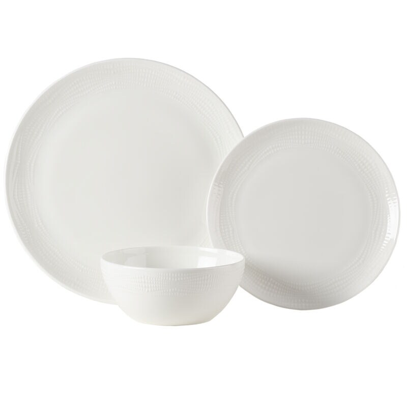 Mikasa Vegan Bone Mirabel 12PC Dinnerware Set  Service for 4