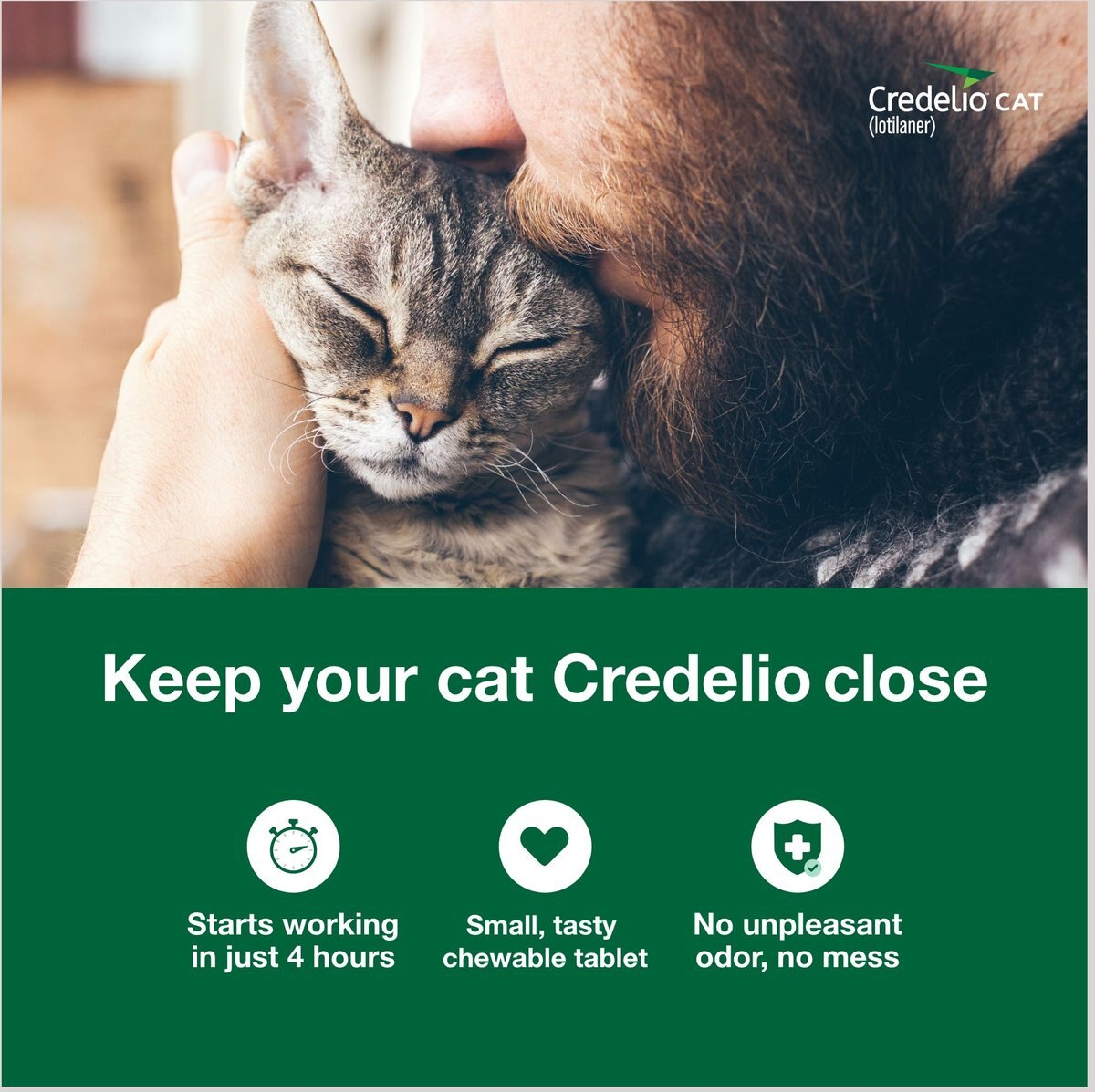 Credelio Chewable Tablets for Cats， 4.1-17 lbs， (Teal Box)