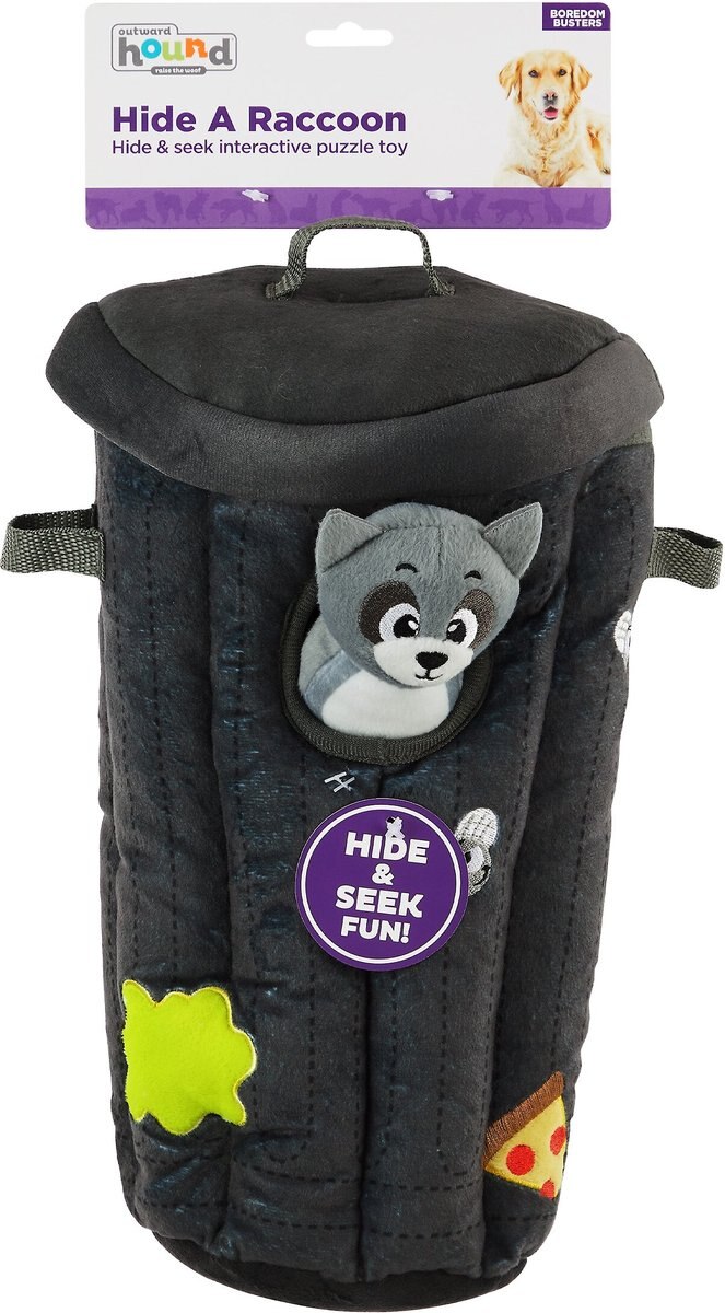 Outward Hound Hide A Raccoon Puzzle Plush Dog Toy