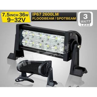 XtremepowerUS 7.5 in. 36-Watt 4x4 Light Bar LED Spot Work off Road Fog Driving 96104