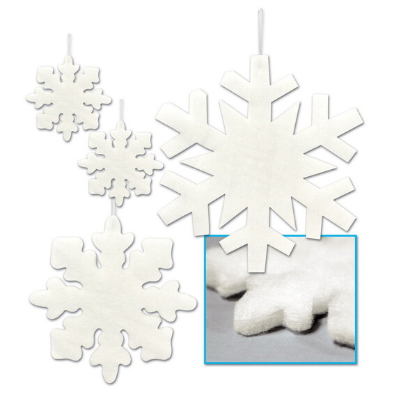 Beistle 20367 Fluffy Snowflakes  2 6   1 12   1 16...