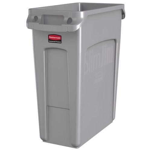 Slim Jim Container 16 Gallon， With Handles， Gray