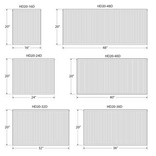 Pensotti 20 in. H x 16 in. L Hot Water Panel Radiator Package in White HD20-16D