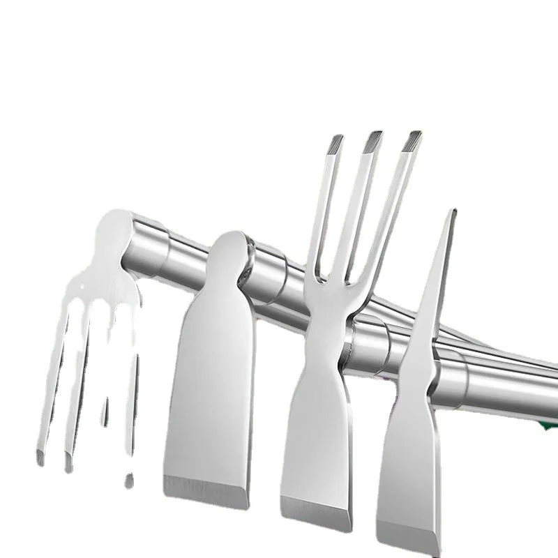Wholesales Heavy Duty Small Metal Garden Hand Rake Agricultural Grass Tool Stainless Steel Four tooth Harrow For Gardening Plant