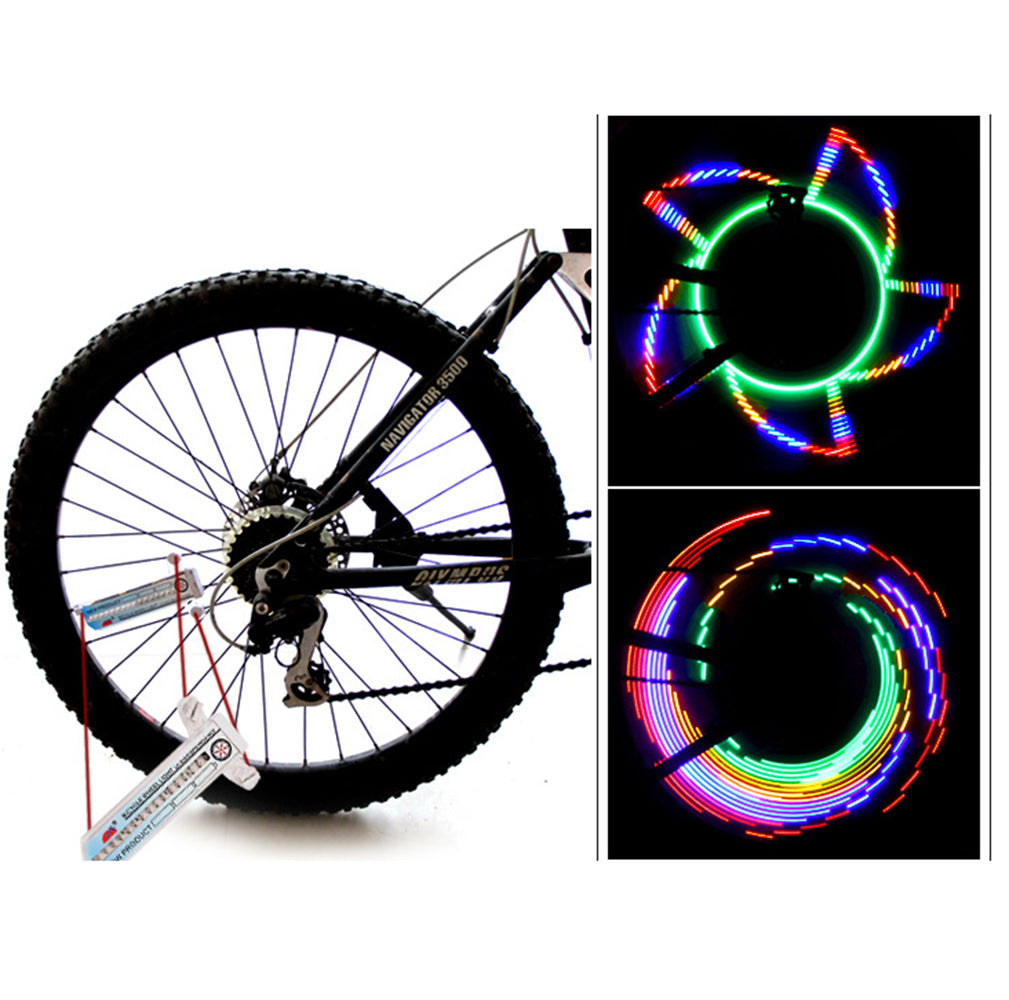 AGPtek Colorful Rainbow 32 LEDs Wheel Signal Lights Lamp With 30 Kinds of Flower Patterns For Cycling Bikes