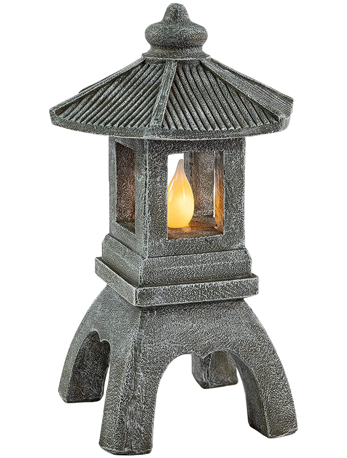 VP Home Tranquil Pagoda Solar Powered Flickering LED Outdoor Decor Garden Light