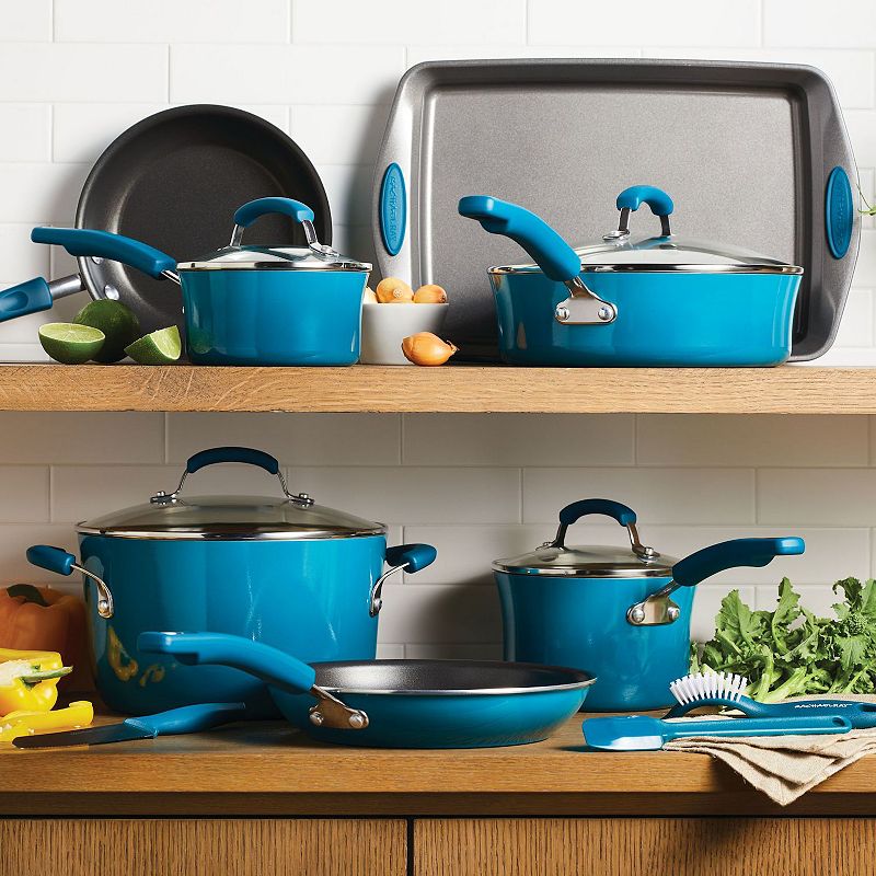 Rachael Ray Classic Brights 14-pc. Hard Enamel Nonstick Cookware Set