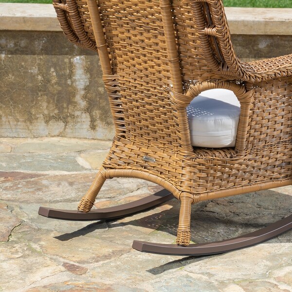 Sea Pines Outdoor Wicker Rocking Chair with Cushion