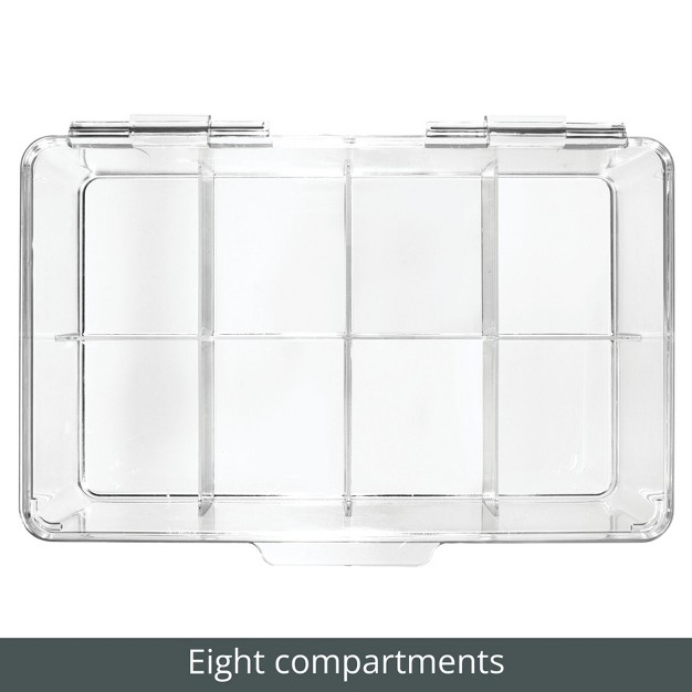 Mdesign Plastic Divided First Aid Storage Box Kit With Hinge Lid