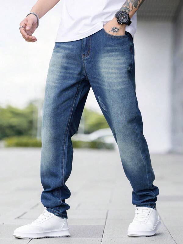 Hypemode Men Slant Pocket Straight Leg Jeans