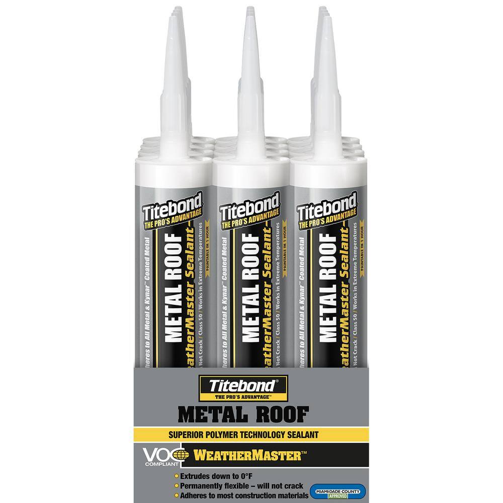 Titebond 9.5 oz. White Metal Roof Exterior Sealant (12-Pack) 61001A