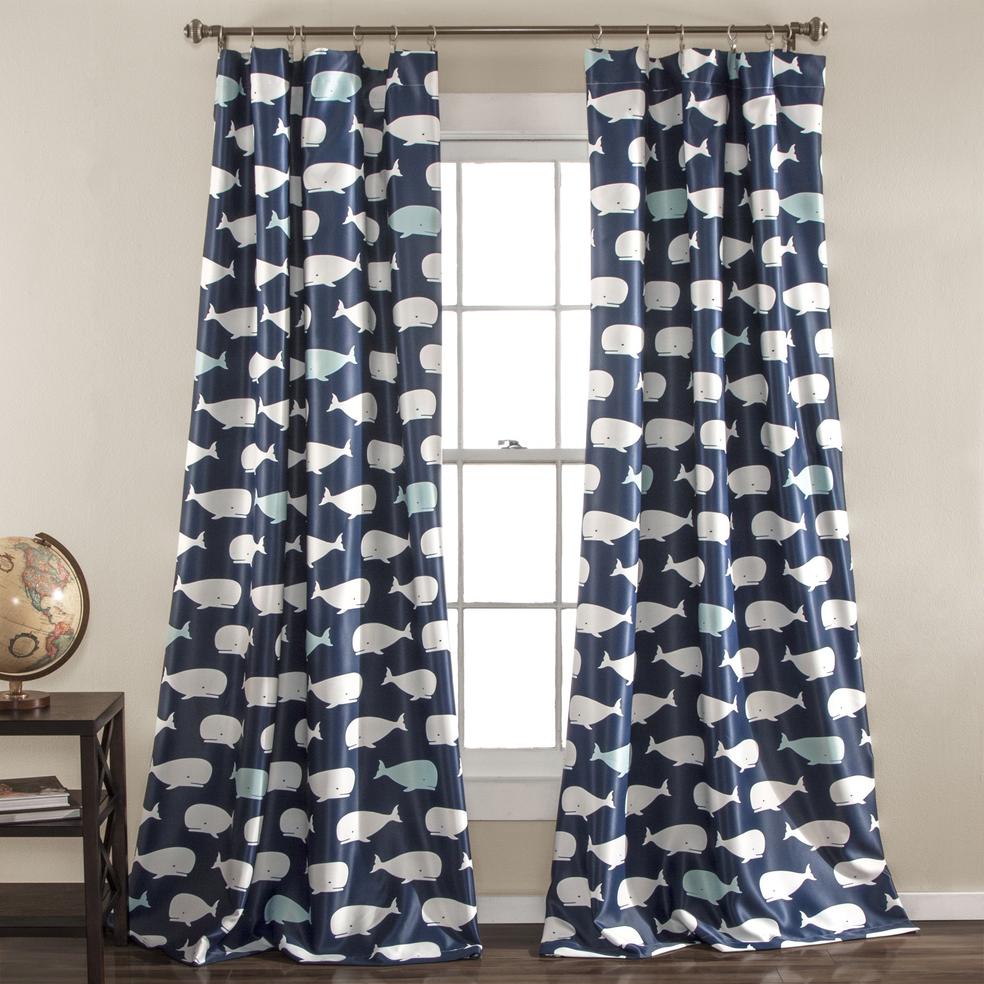 Whale Window Curtain Panel Set