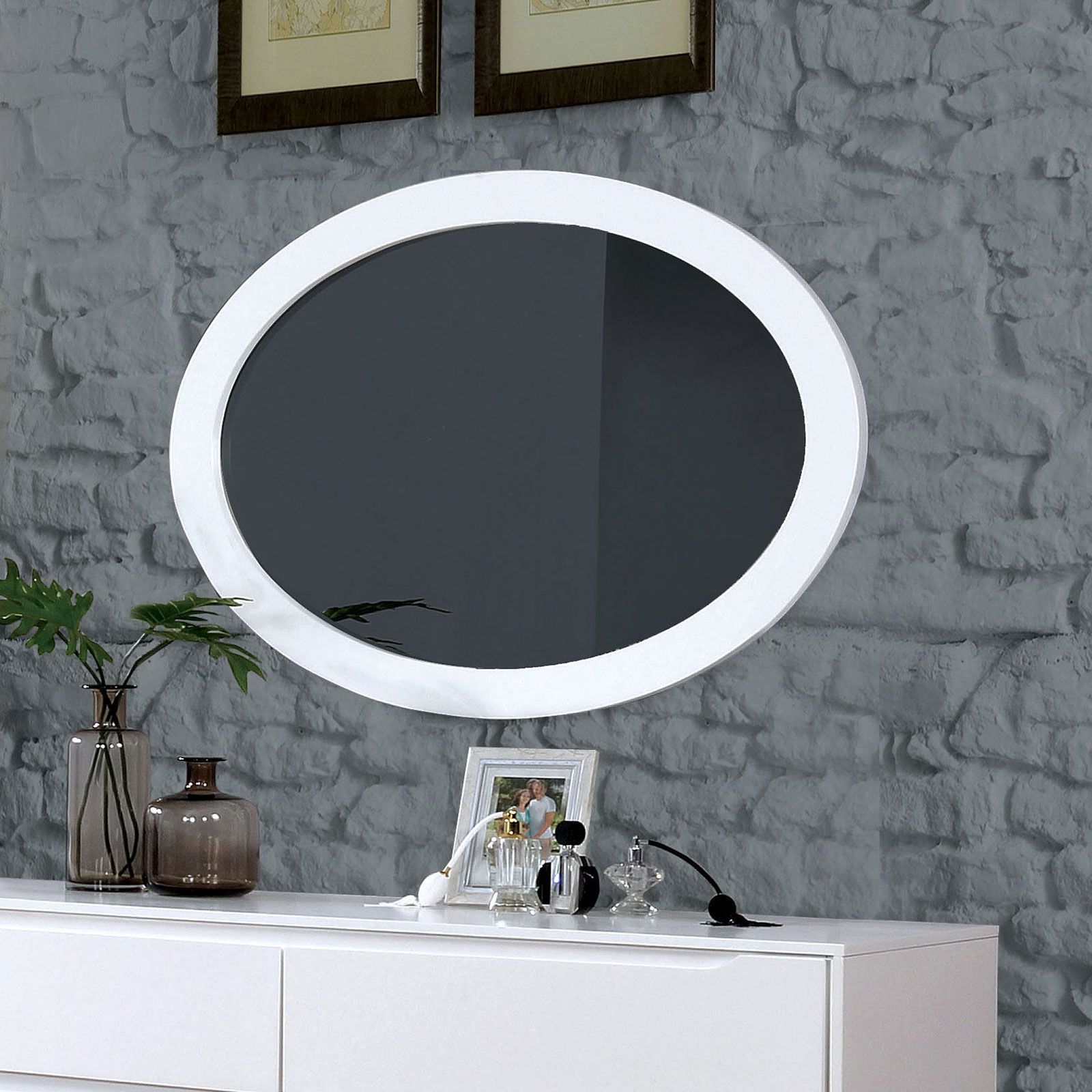 Lennart Ii Oval Mirror  White