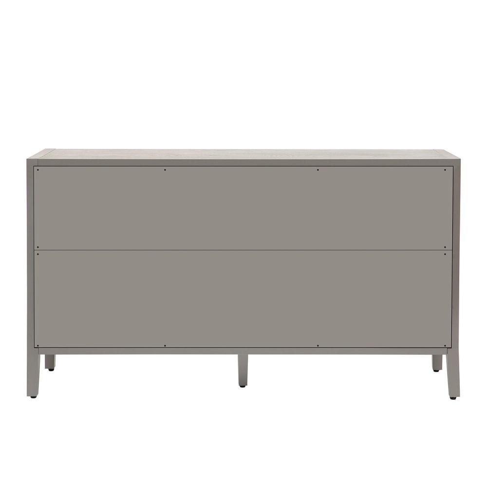 Storage Cabinet Sideboard Wooden Cabinet with 4 Metal handles  4 Shelves and 4 Doors for Hallway