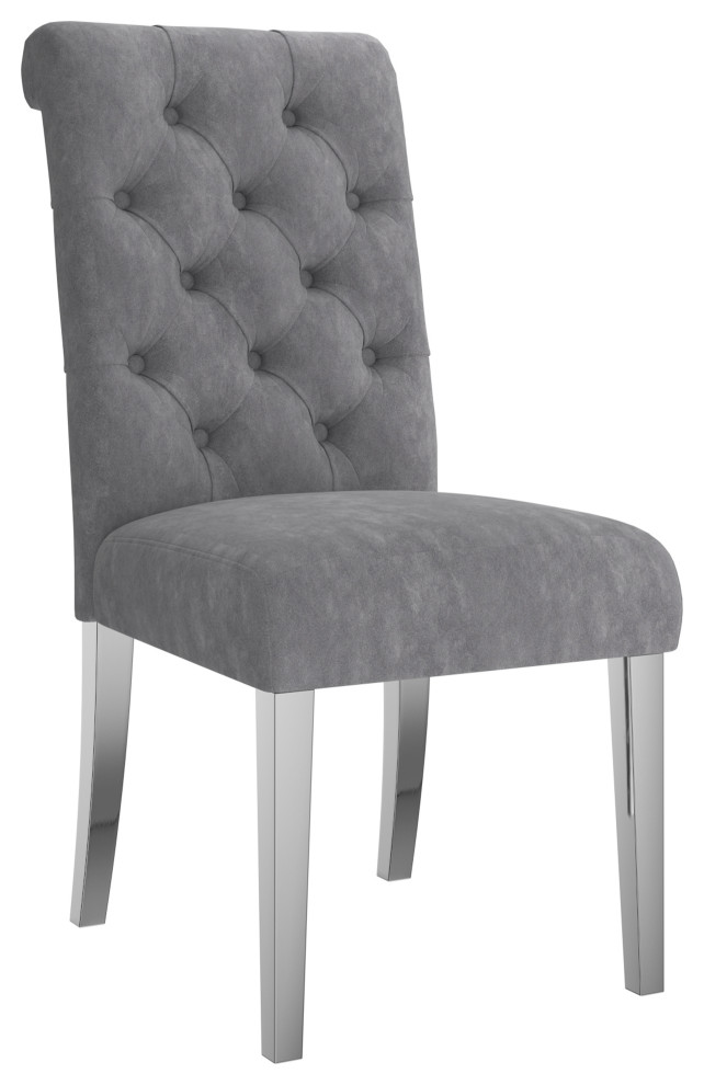 Set of 2 Velvet Upholstered Side Chair   Contemporary   Dining Chairs   by WHI  Houzz