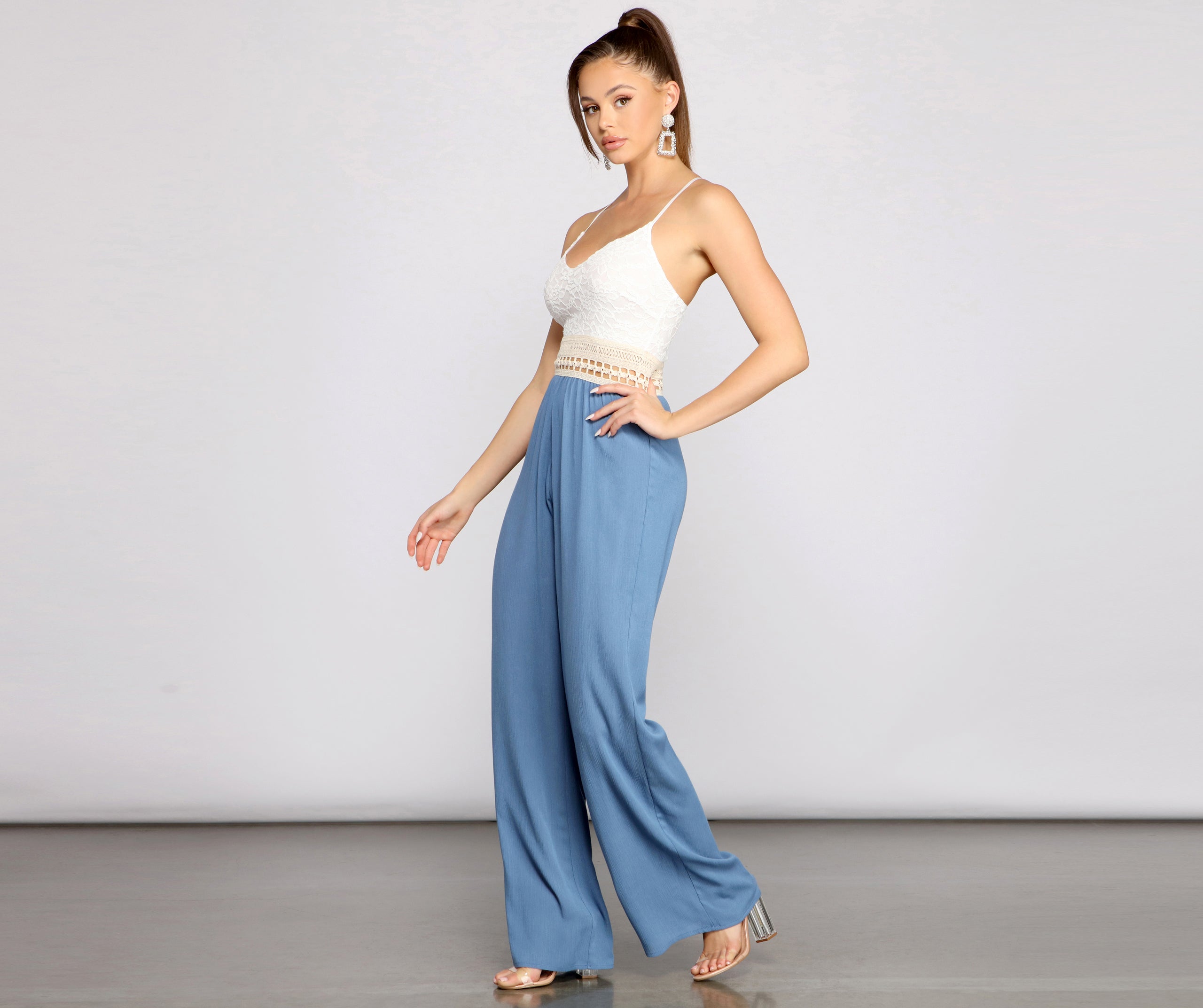 Timeless Beauty Crochet And Gauze Jumpsuit