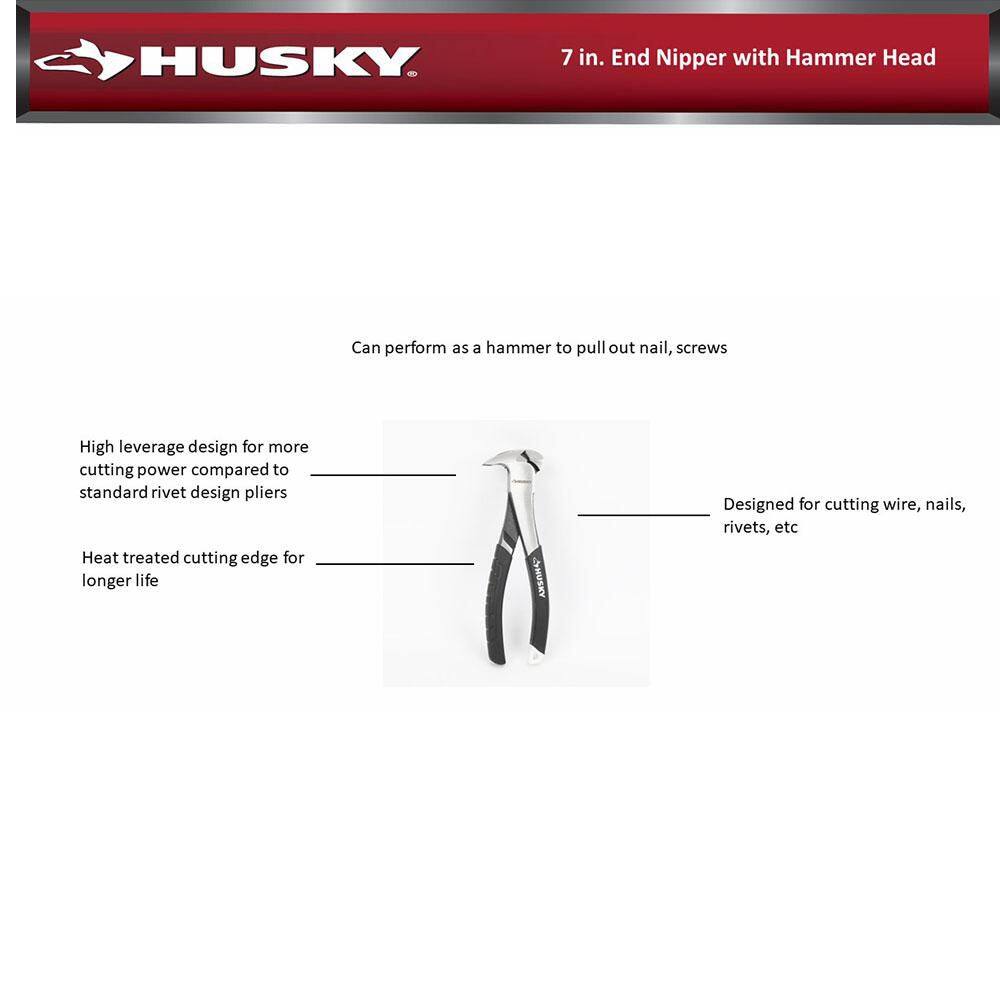 Husky 7 in. End Nipper with Hammer Head 90148