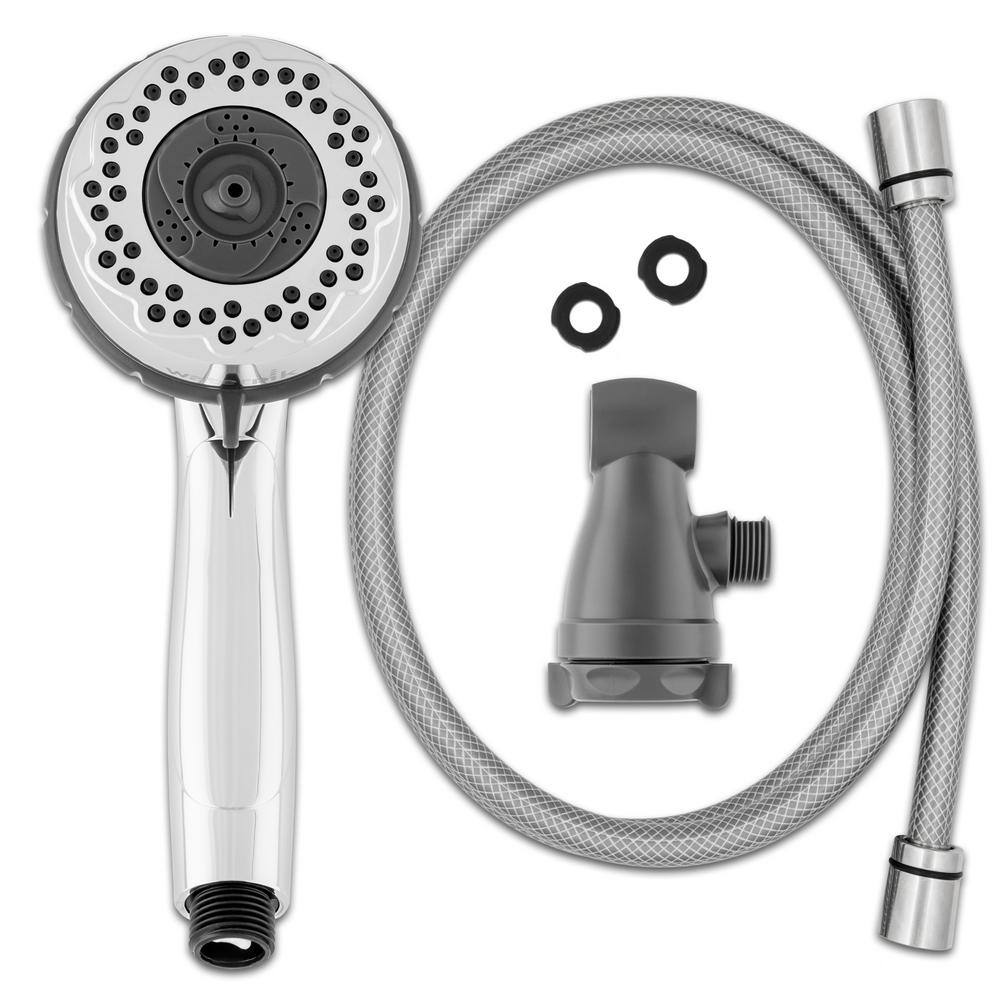 Waterpik 8-Spray 3.3 in. Single Wall Mount Handheld Adjustable Shower Head in Chrome SMP-853