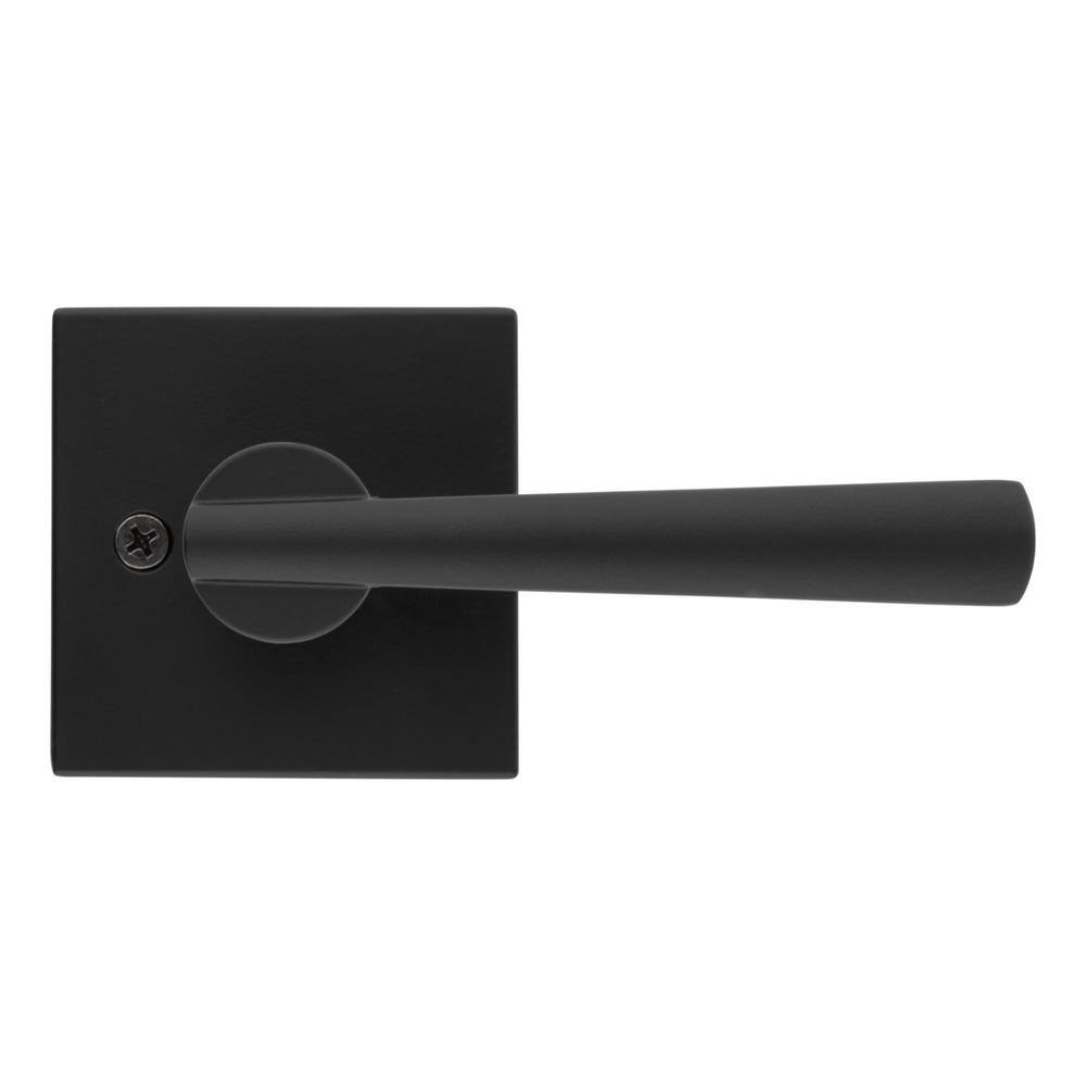 Baldwin Prestige Spyglass Matte Black HallCloset Door Lever with Microban Antimicrobial Technology 352SPLSQR514CP6