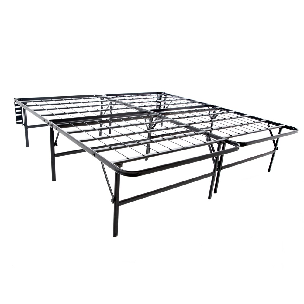 King size Platform Bed Frame and Box Spring in One Foldable Bed Base by Brookside