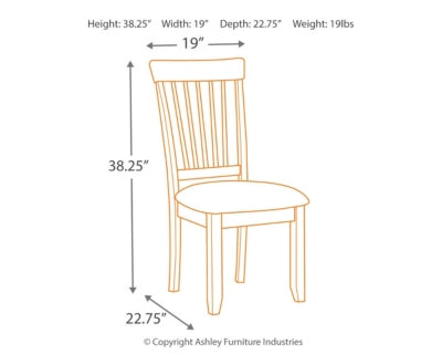 Signature Design by Ashley Berringer Rustic Dining Chair with Cushions， 2 Count， Brown