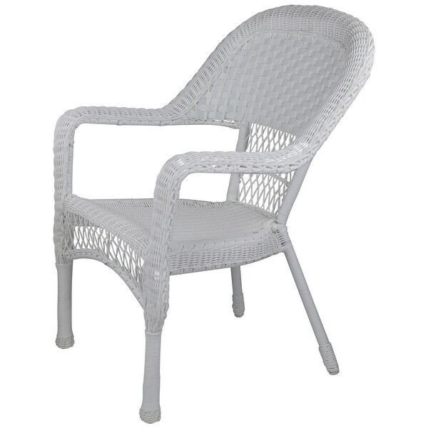 7Piece White Resin Wicker Outdoor Dining Set