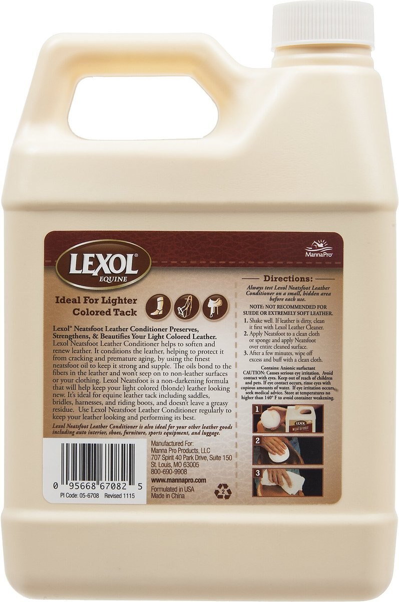 Lexol Equine Neatsfoot Leather Conditioner， 1-L bottle