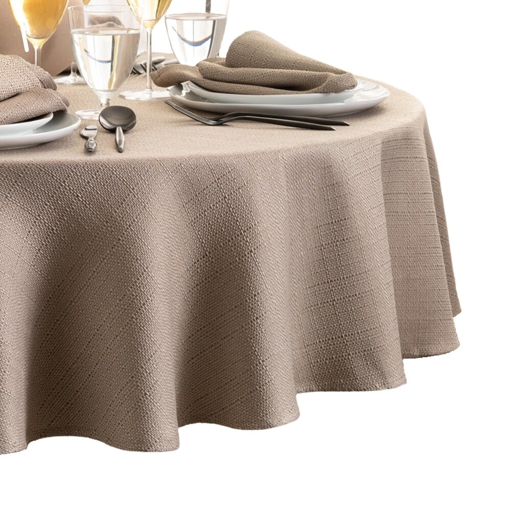 Laurel Solid Texture Water and Stain Resistant Tablecloth