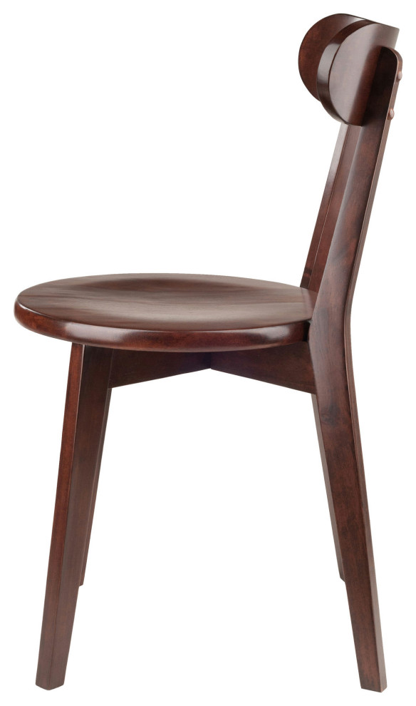 Pauline 2 Pc H Leg Chair Set  Walnut   Modern   Dining Chairs   by Morning Design Group  Inc  Houzz