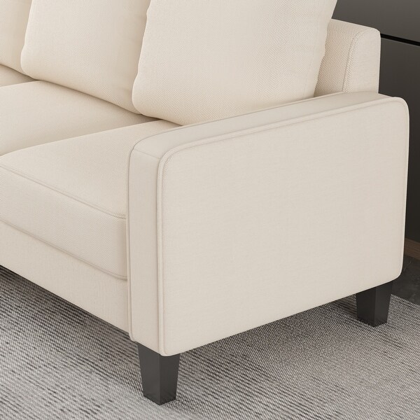 3 Seats Couch Polyester Upholstered Storage Sofa Design with Removable Cushions