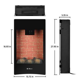 TURBRO In Flames 28 in. 4780 BTU Vertical Fireplace Convective Electric Wall Mounted Heater with 7 Flame Effects INF28-WU