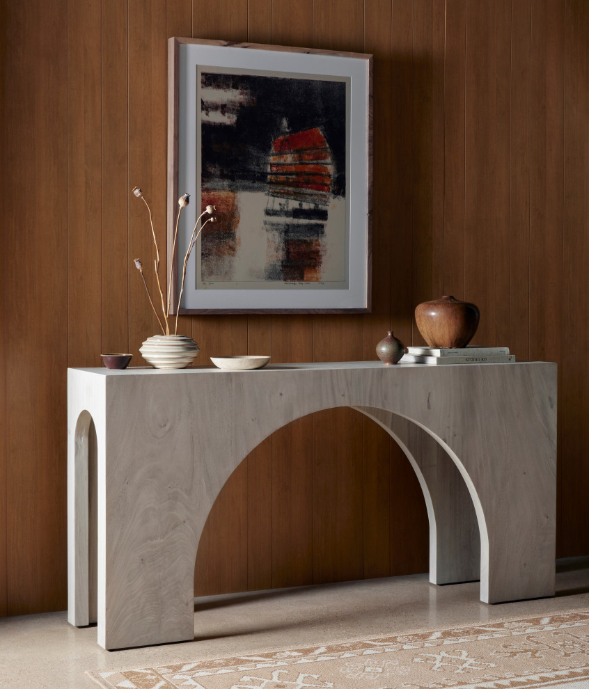 Fausto Console Table Bleached Guanacaste   Modern   Console Tables   by The Khazana Home Austin Furniture Store  Houzz