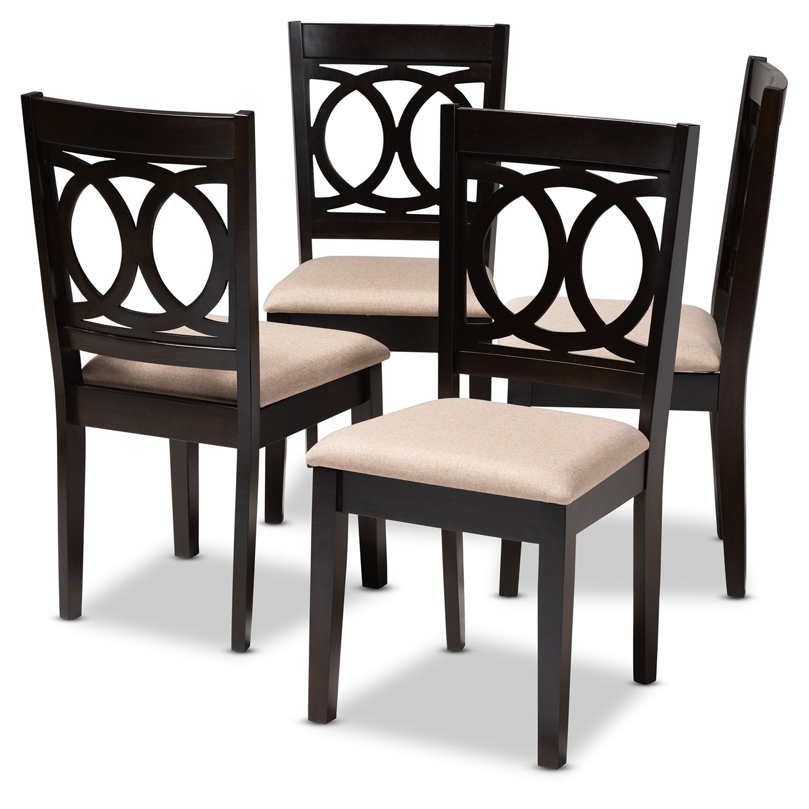 Baxton Studio Lenoir Upholstered Dining Side Chair - Set of 4