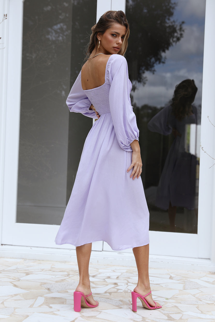 Gal Is Fun Midi Dress Lilac