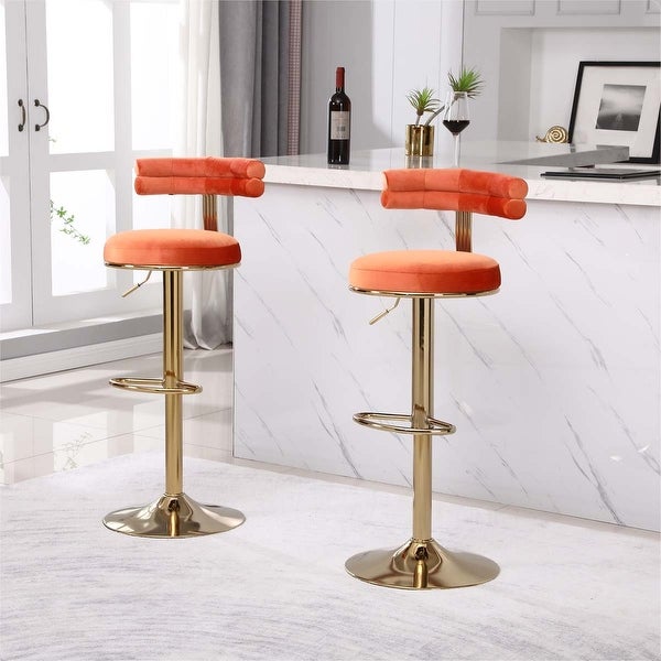 Counter Height Bar Stools with Back and Footrest 2pcs