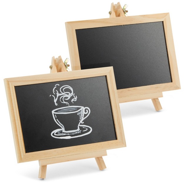 Juvale 6 pack Mini Chalkboard Signs With Easel Stand For Table Decorations Restaurant Food Display Message Boards Small Business 7x7x4 In