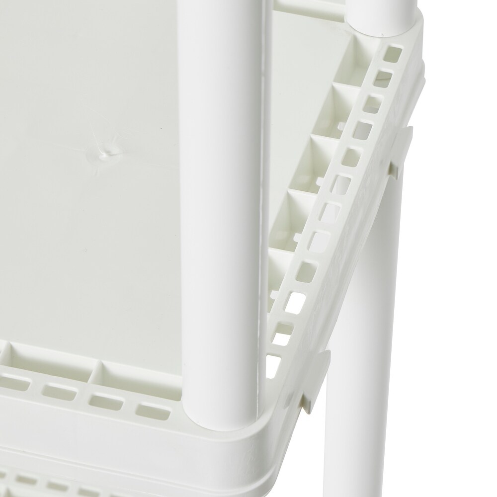 Gracious Living 4 Shelf Light Duty Shelving Unit  220lb Capacity  White  2 Pack   White