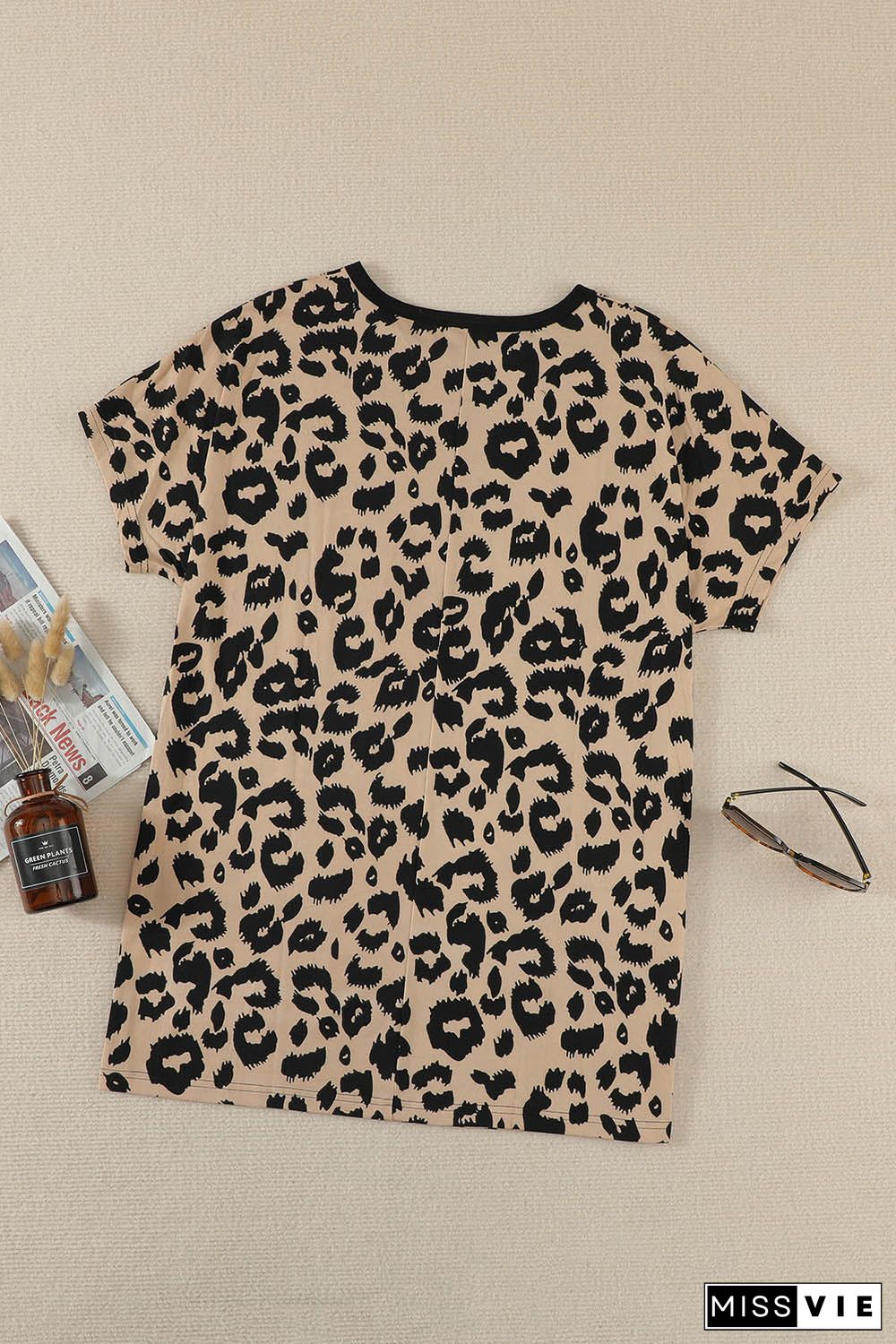 Print Pocketed T-Shirt Mini Dress