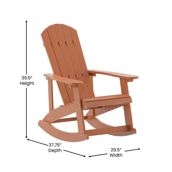 Adirondack Style Poly Resin Wood Rocking Chair for Indoor/Outdoor Use