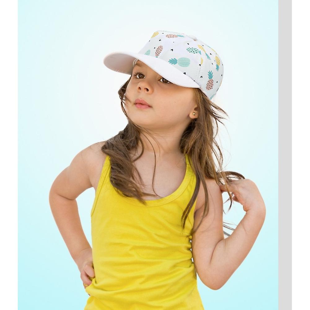 Boys Girls Cartoon Print Baseball Cap Flat Brim Fashion Adjustable Sun Hat Shark